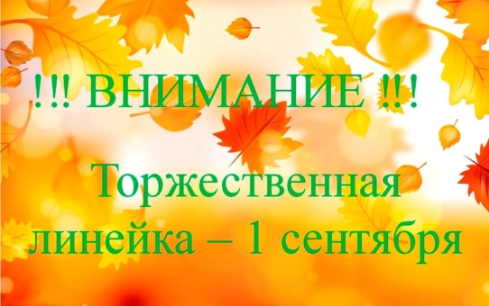Приглашаем на торжественную линейку, посвященную Дню знаний!